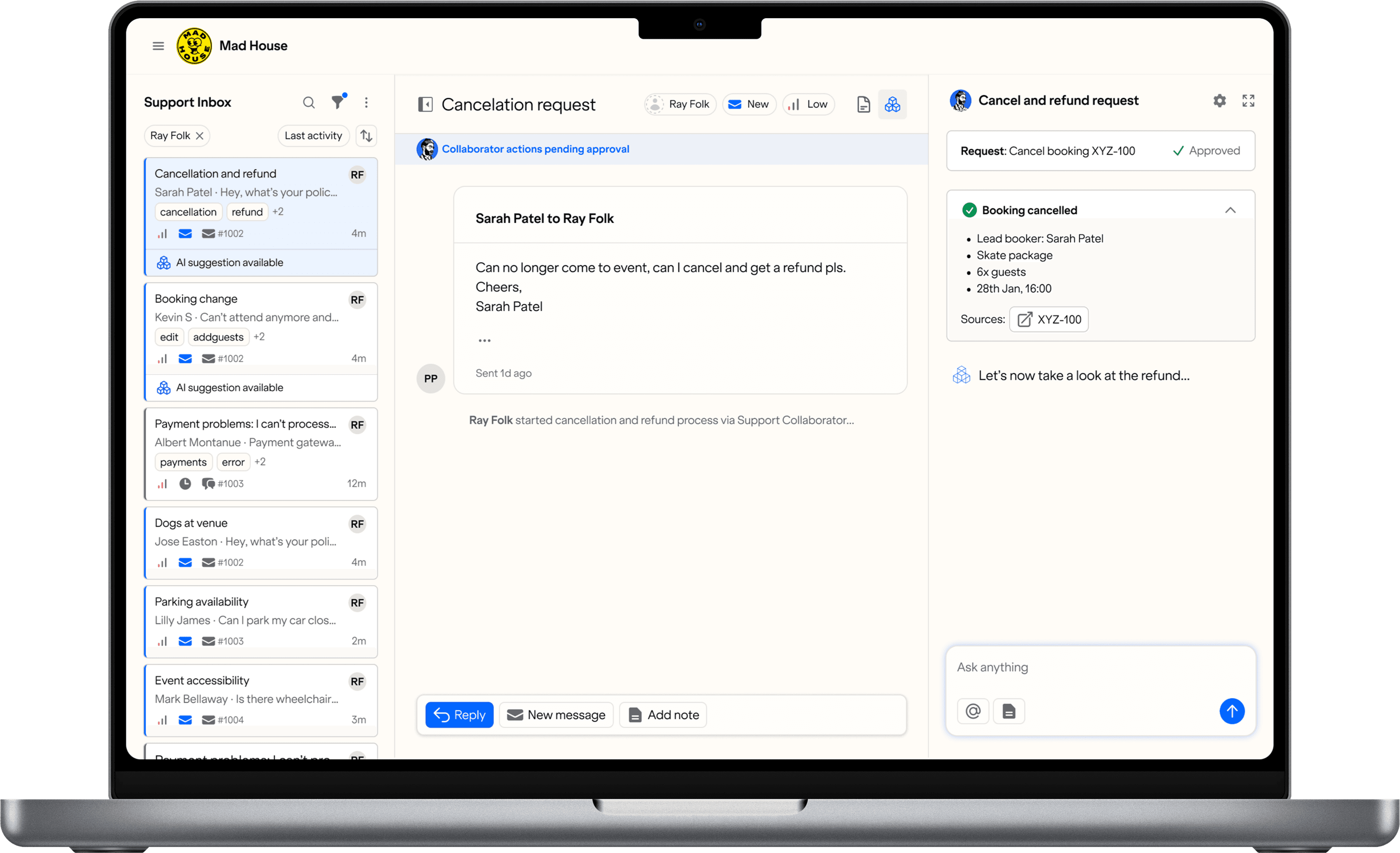 Easol Support Inbox AI-powered design showcase